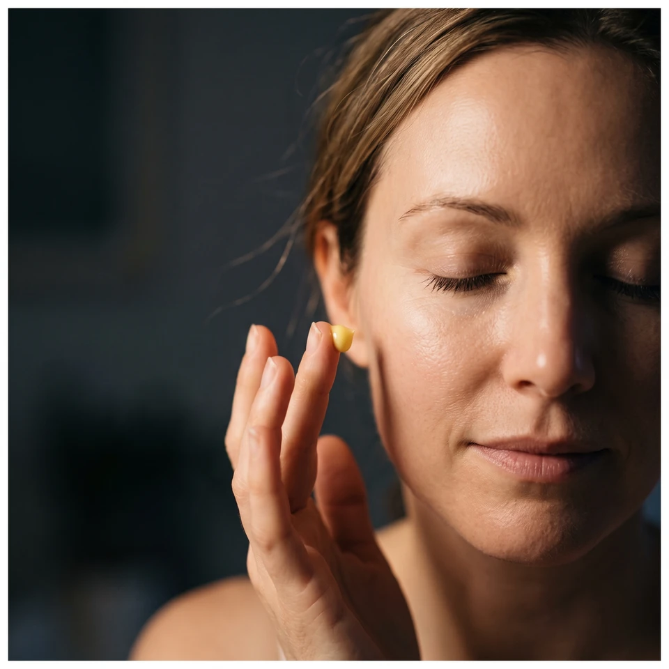 Cantidad pequeña de Retinol 03 medida con espátula